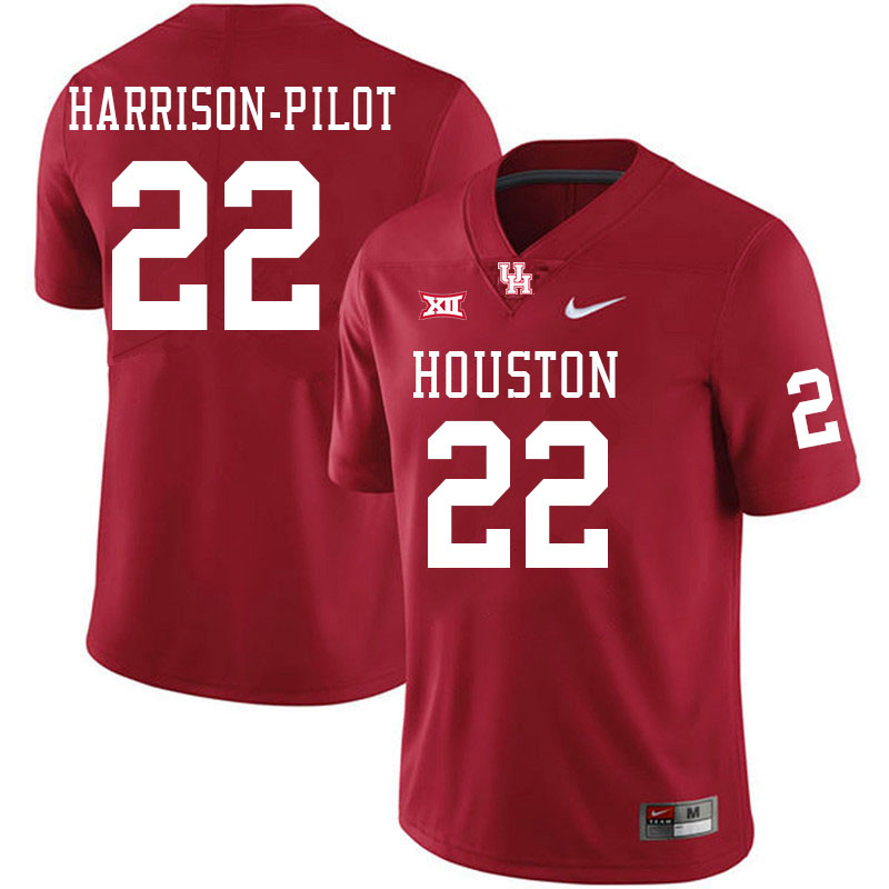 Men #22 Mikal Harrison-Pilot Houston Cougars Big 12 XII College Football Jerseys Stitched-Red